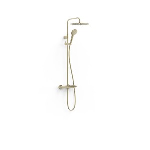 Ensemble de robinet thermostatique mural 2 voies pour douche Over-wall Cava doré  - TRES 19038705CA 