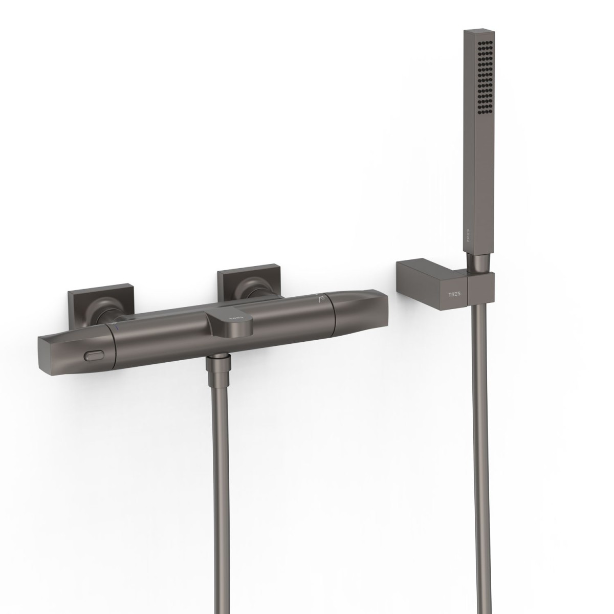 Robinet thermostatique mural pour baignoire et douche Over-wall Graphite  - TRES 19017459GR 