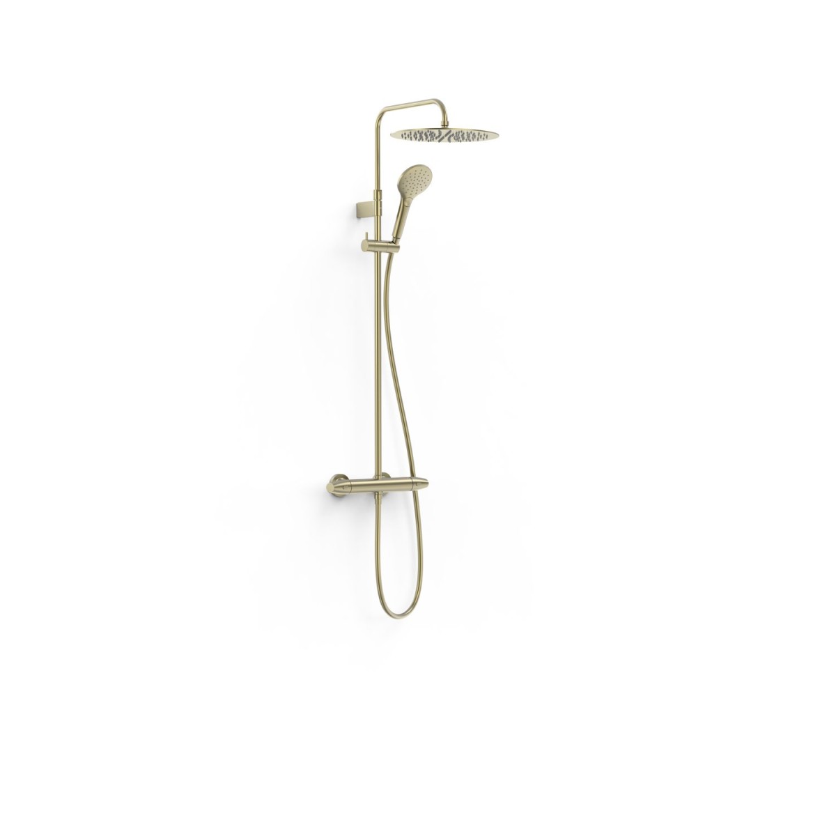 Ensemble de robinet thermostatique mural 2 voies pour douche Over-wall Cava doré  - TRES 19038705CA 