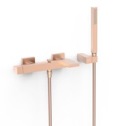 Mitigeur mural pour baignoire et douche Slim Or Rose Mat 24K - TRES 20217001OPM 