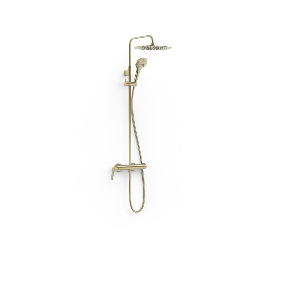 Ensemble mitigeur mural 2 voies pour douche Fuji Cava doré  - TRES 28119701CA 