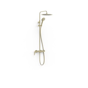 Ensemble mitigeur mural 2 voies pour douche Fuji Cava doré  - TRES 28119701CA 