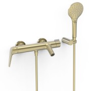 Mitigeur mural pour baignoire et douche Fuji Cava doré  - TRES 28117001CA 