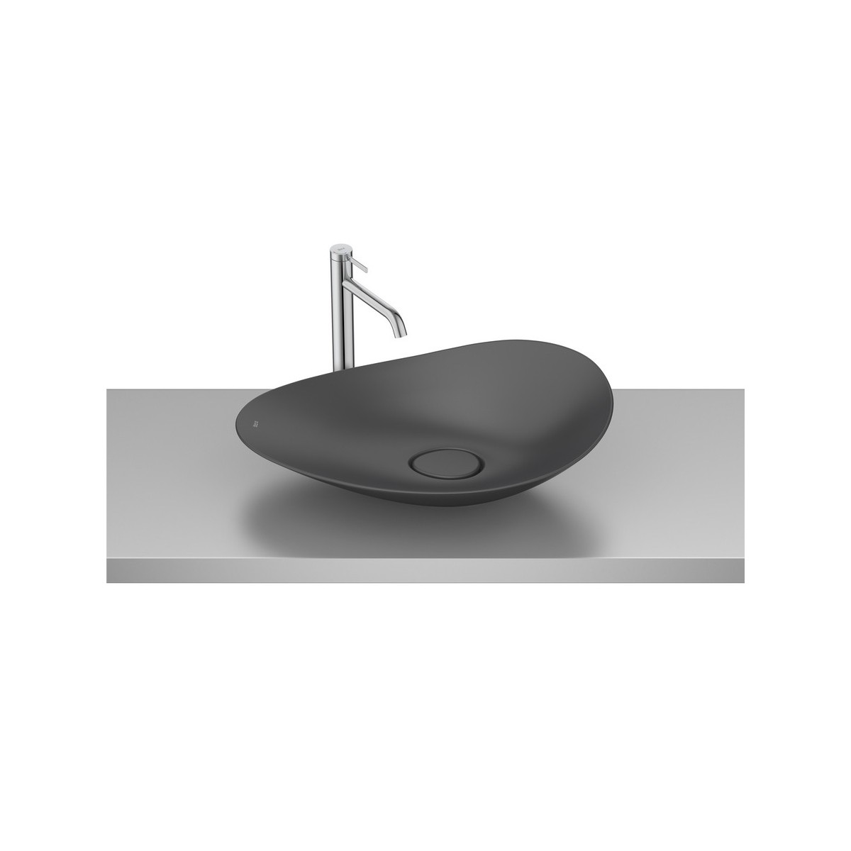 Ohtake vasque à poser en fineceramic 623 x 385 mm noir mat - ROCA A327A1P080 