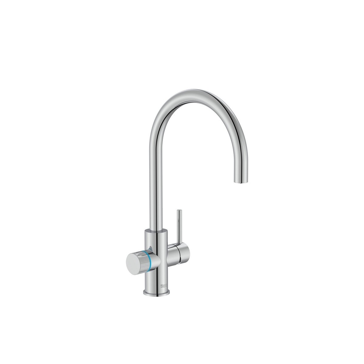 Aquafy mit évier bec tube incurvé à double sortie chromé, cartouche filtration - ROCA A5A8B3GC00 