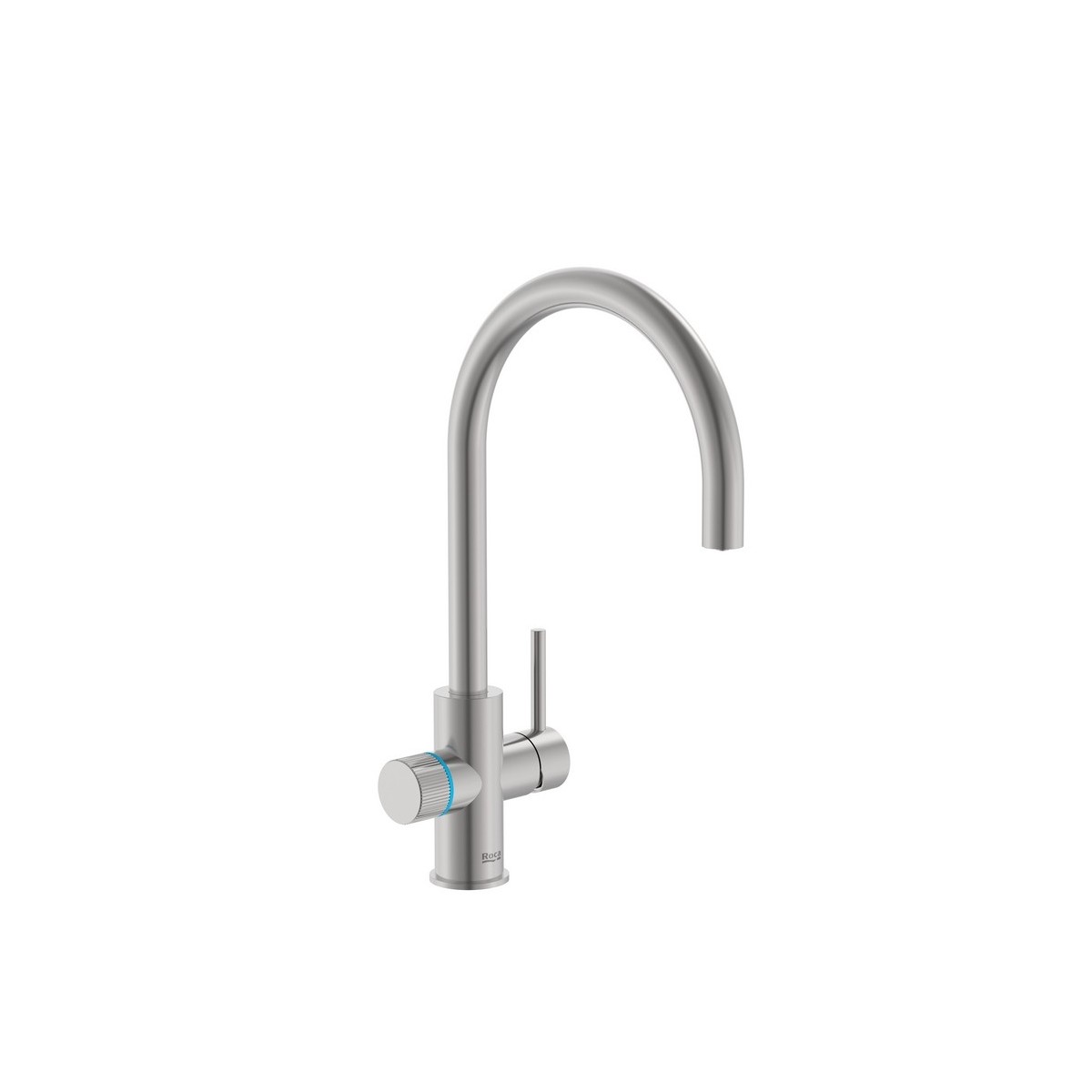 Aquafy mit évier bec tube incurvé à double sortie, cartouche filtration acier - ROCA A5A8B3GSM0 