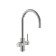 Aquafy mit évier bec tube incurvé à double sortie, cartouche filtration acier - ROCA A5A8B3GSM0 