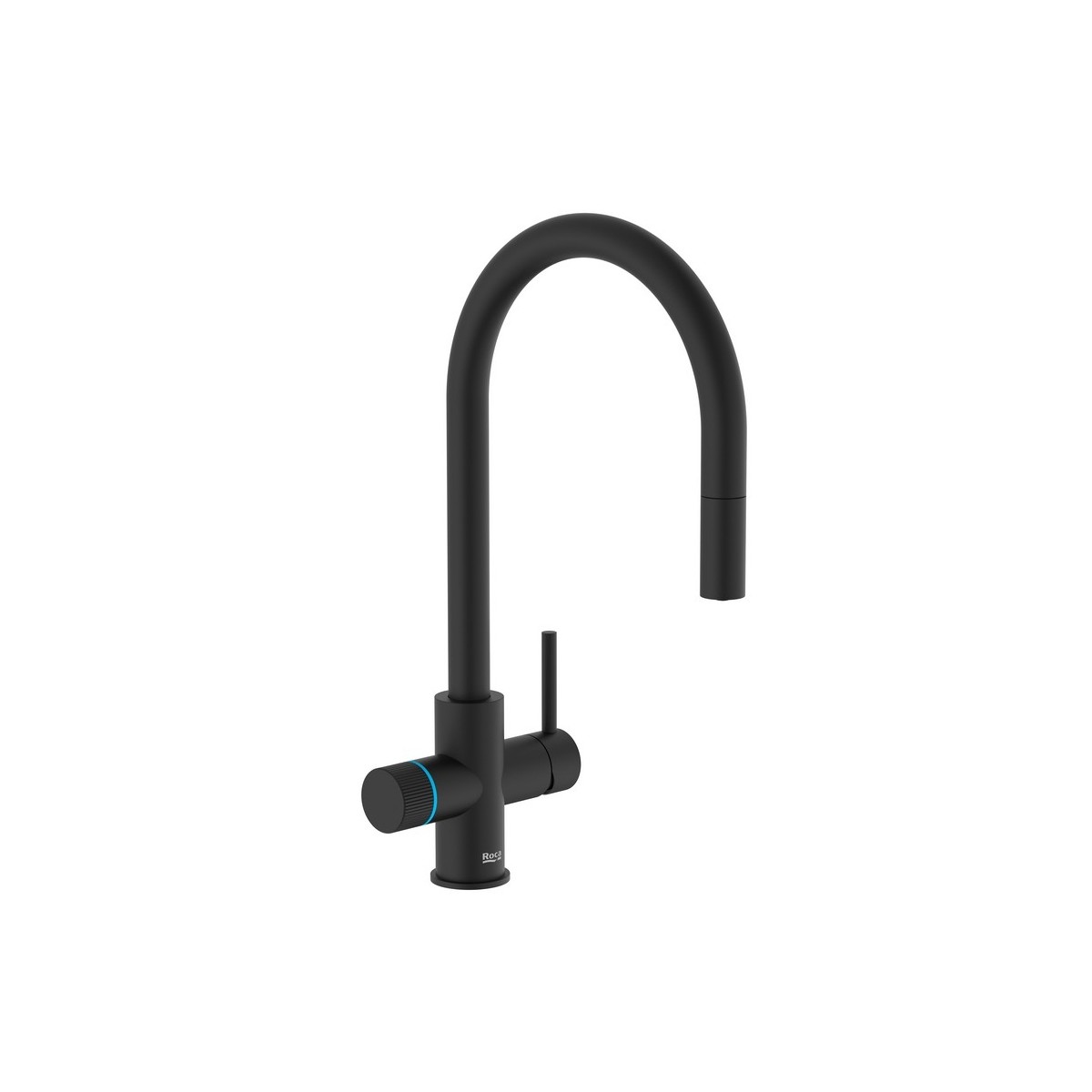 Aquafy mitigeur évier à bec tube à double sortie noir mat - ROCA A5A8D3GNB0 