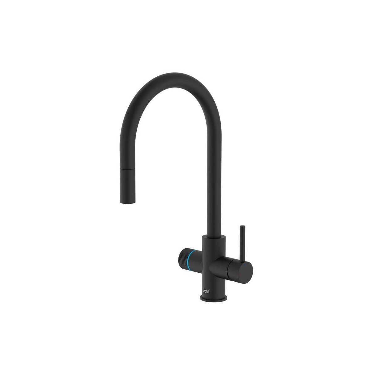 Aquafy mitigeur évier à bec tube à double sortie noir mat - ROCA A5A8D3GNB0 