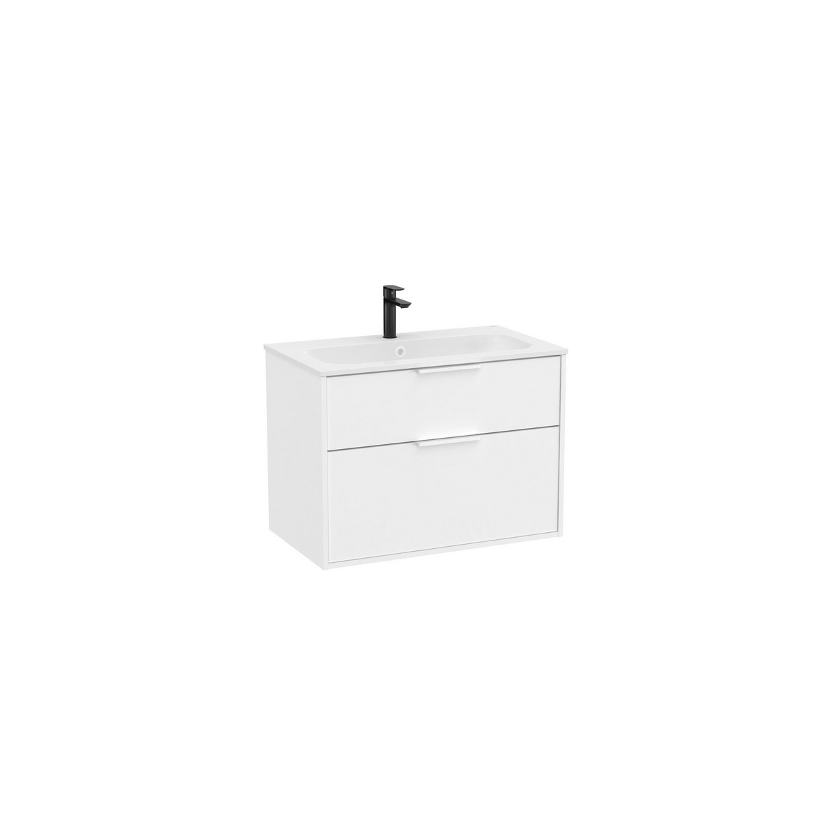 Optica unik 2 tiroirs et lavabo porcelaine 800 mm blanc mat - ROCA A852453509 