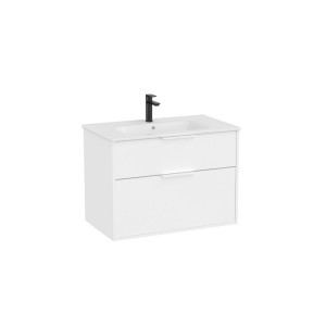 Optica unik 2 tiroirs et lavabo porcelaine 800 mm blanc mat - ROCA A852453509 