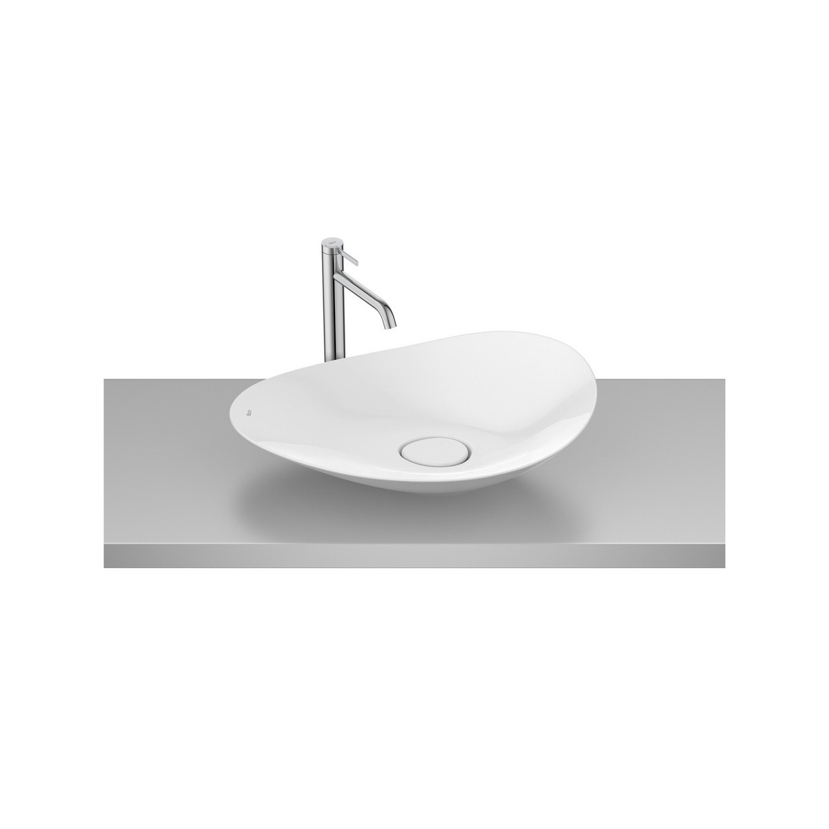 Ohtake vasque à poser en fineceramic 623 x 385 mm blanc brillant - ROCA A327A1P000 