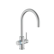 Aquafy mit évier bec tube incurvé à double sortie chromé, cartouche filtration - ROCA A5A8B3GC00 