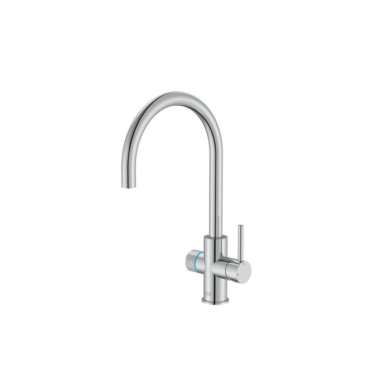 Aquafy mit évier bec tube incurvé à double sortie chromé, cartouche filtration - ROCA A5A8B3GC00 