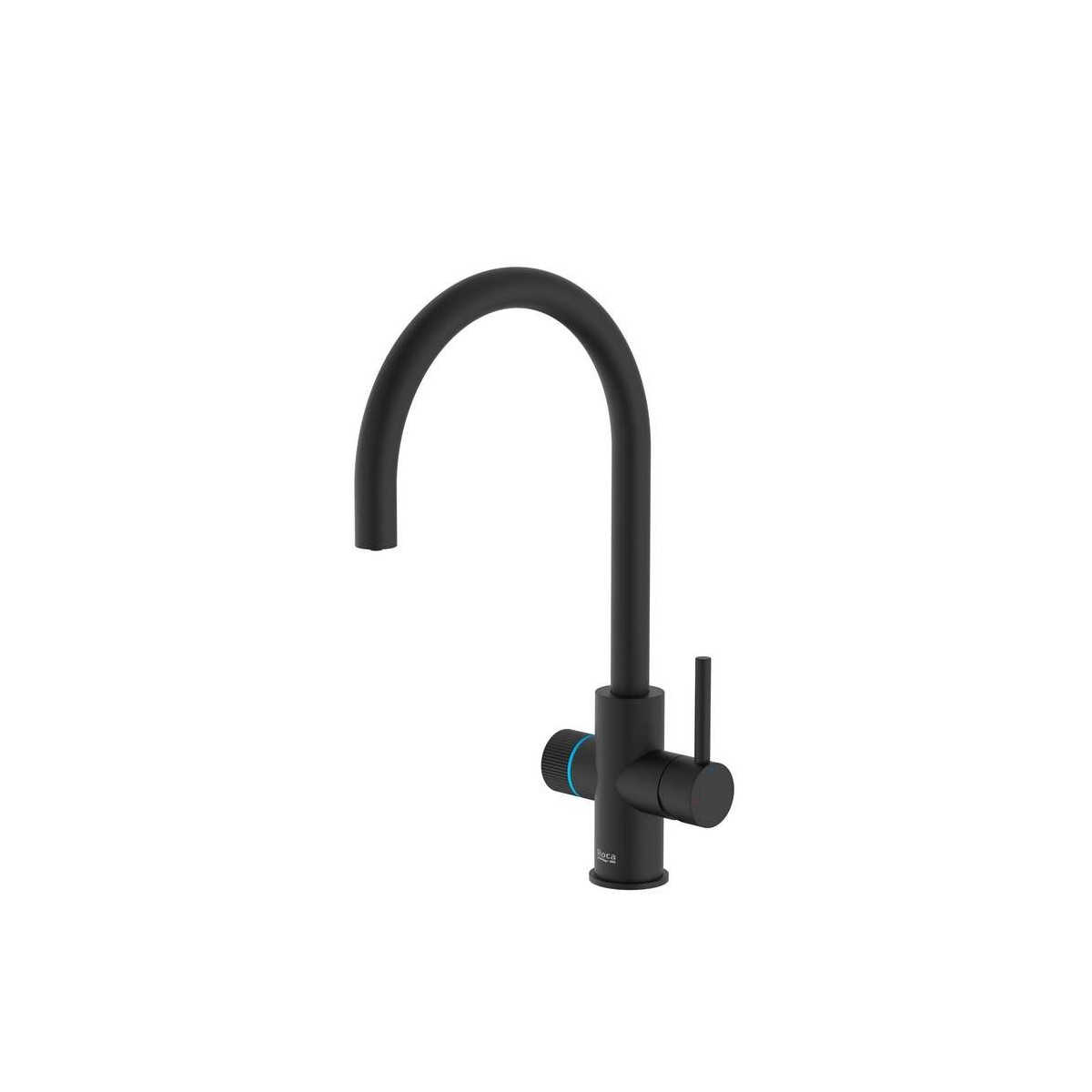 Aquafy mit évier bec tube incurvé à double sortie, cartouche filtration noir mat - ROCA A5A8B3GNB0 