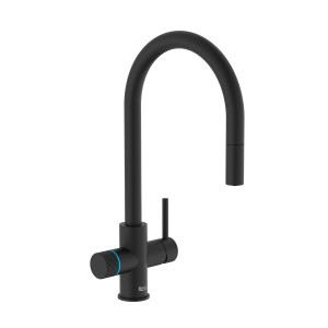 Aquafy mitigeur évier à bec tube à double sortie noir mat - ROCA A5A8D3GNB0 