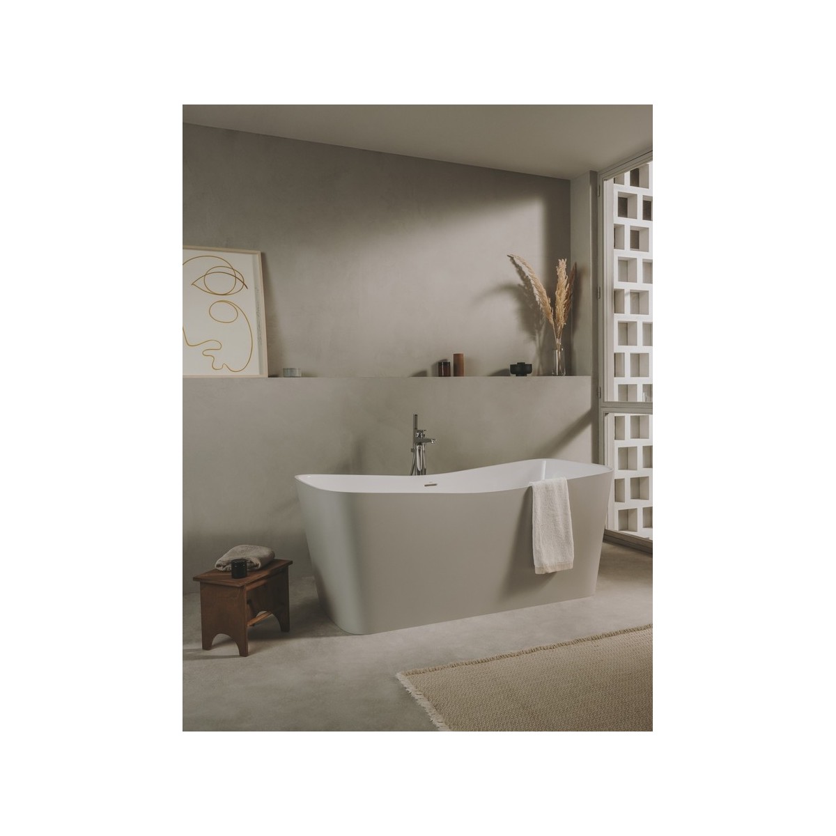 Maui Square Baignoire Stonex 1550X700 - ROCA A248502000 
