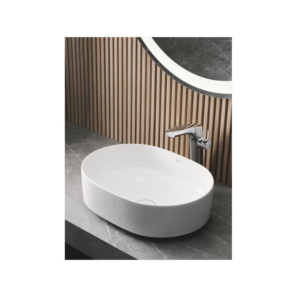 Inspira Round Lavabo A Poser 37X50 Blanc - ROCA A327520000 