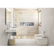Lavabo mural en FINECERAMIC® avec trop-plein Inspira Square 1000X490 Beige - ROCA A32752A650 