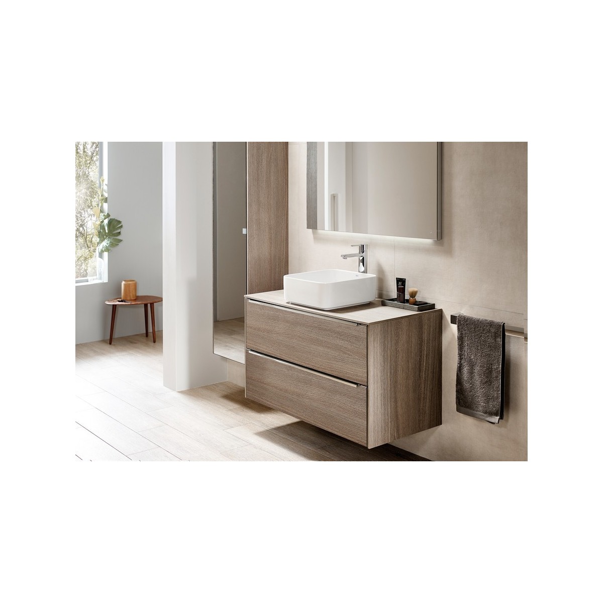 Inspira square vasque à poser en fineceramic sans trop-plein 37x37 onyx - ROCA A327532640 