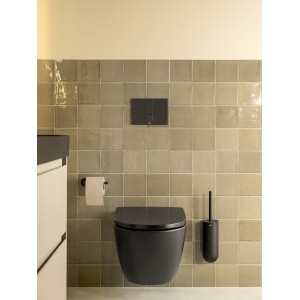 Ona cuvette susp sans bride fixations cachées 530 mm noir mat - ROCA A346687080 