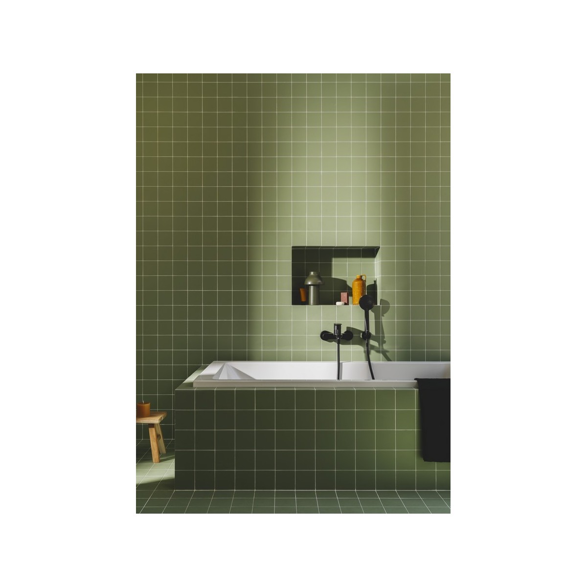 Cala Mitigeur Bain-Douche Mural Avec Inverseur Noir Mat-Roca A5A026Enb0 