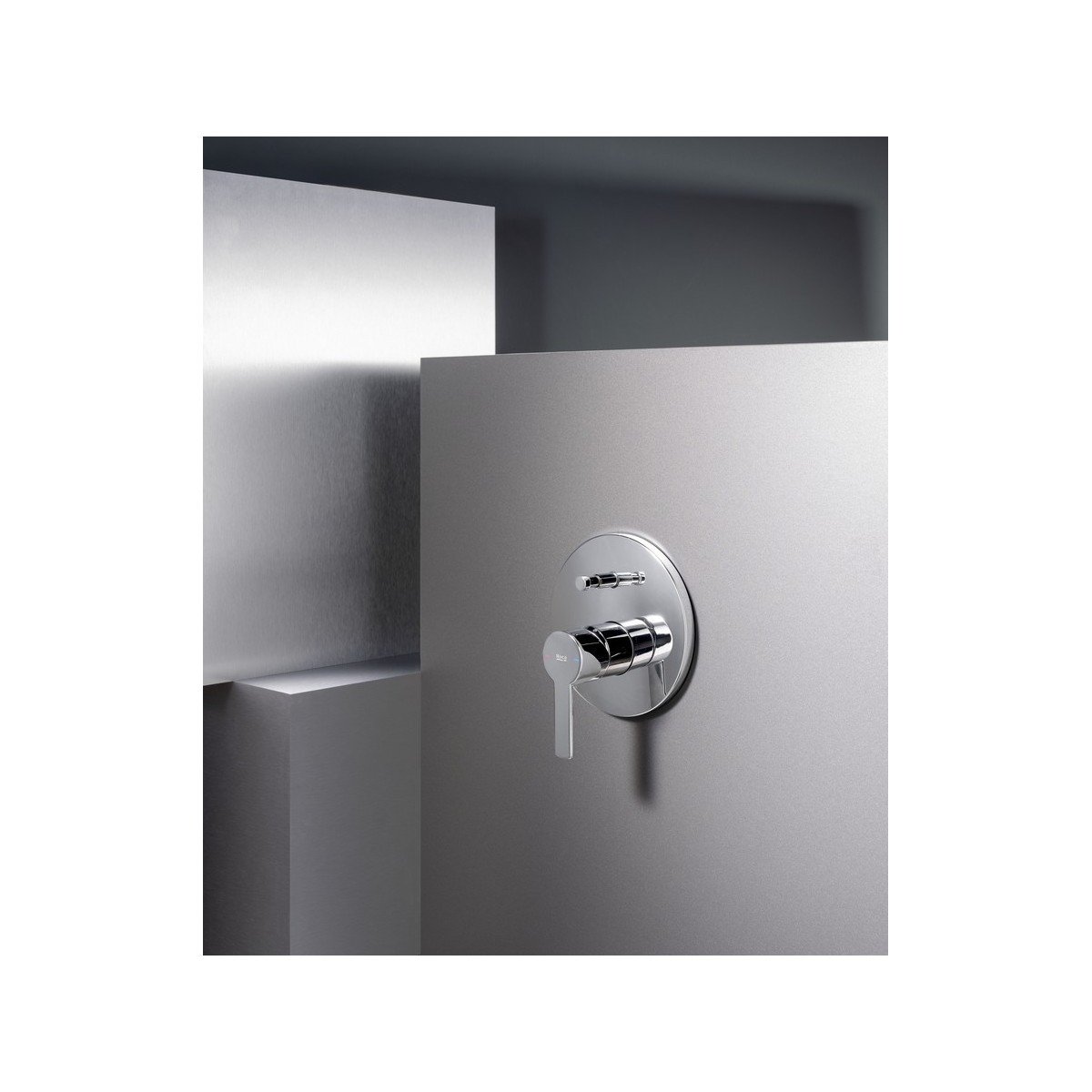 Targa mitigeur bain-douche à encastrer 2 voies chromé - ROCA A5A0B5FC00 