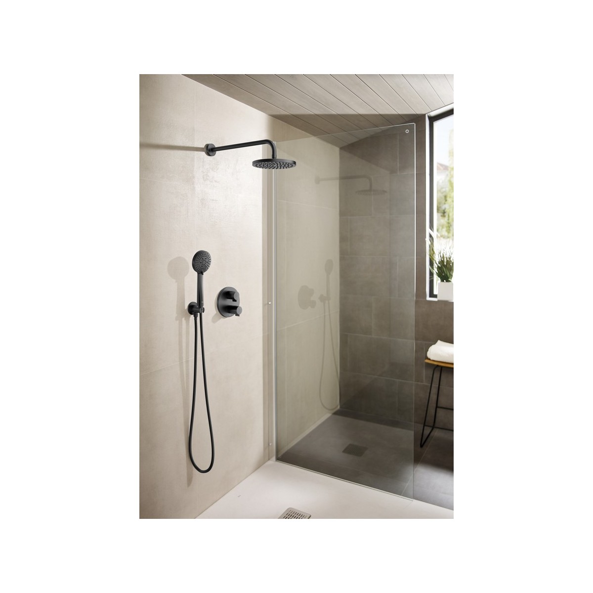 T-500 Mitigeur Thermostatique Bain Douche À Encastrer 2 V Noir Mat - ROCA A5A2K18NB0 