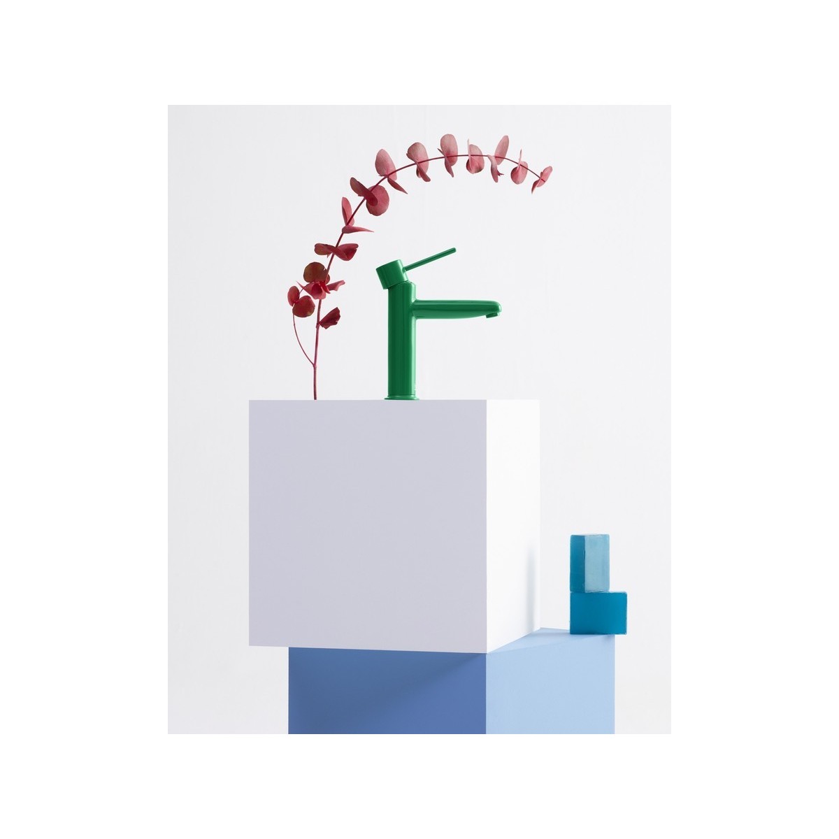 Nu mitigeur lavabo "s" corps lisse poignée fine vert menthe - ROCA A5A323FP20 