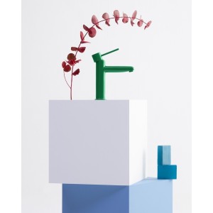 Nu mitigeur lavabo "s" corps lisse poignée fine vert menthe - ROCA A5A323FP20 