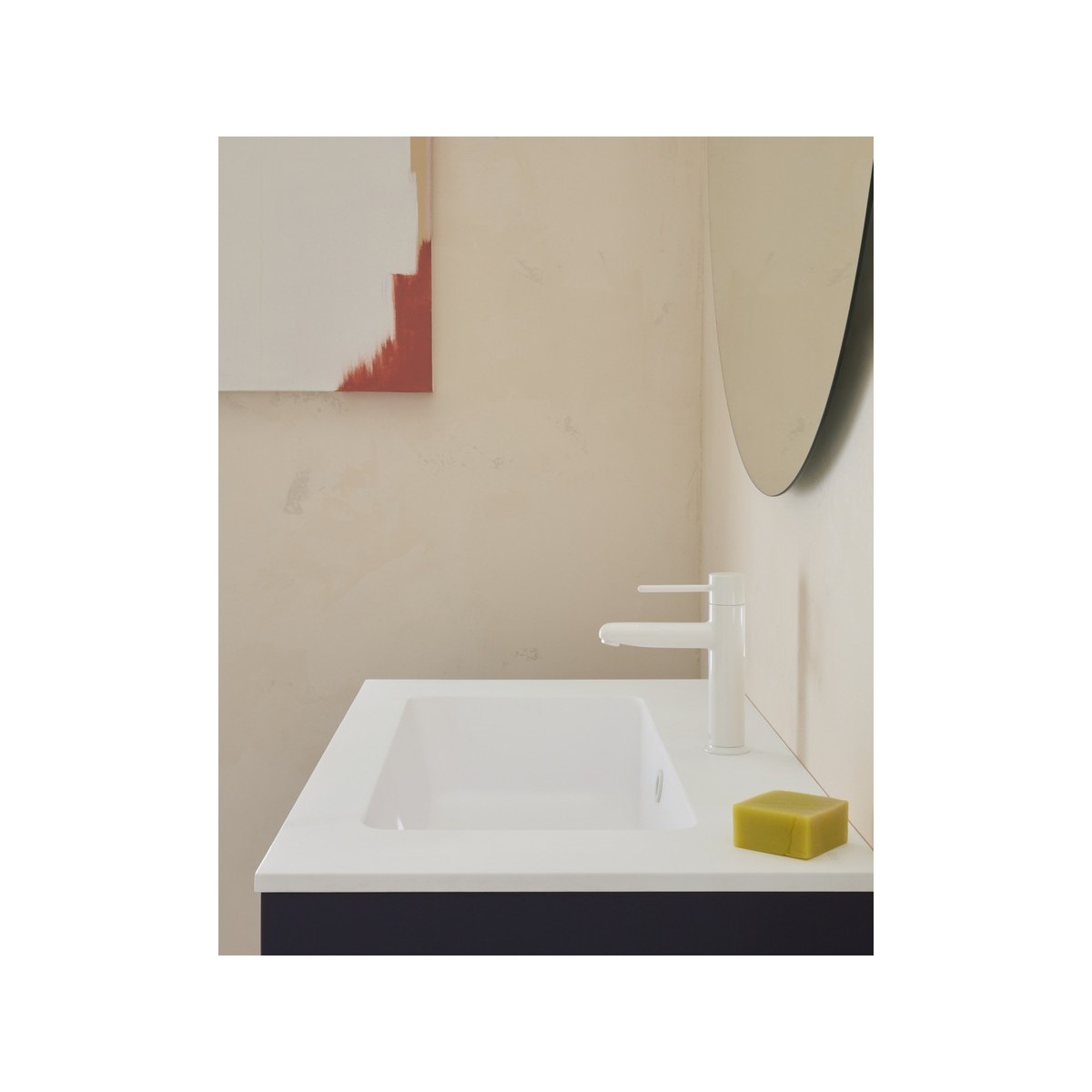Nu mitigeur lavabo "s" corps lisse poignée fine blanc brillant - ROCA A5A323FP30 
