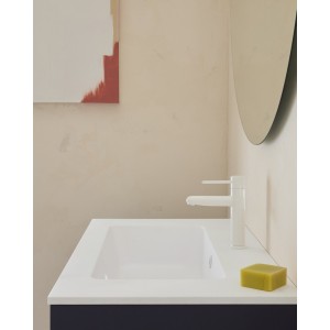 Nu mitigeur lavabo "s" corps lisse poignée fine blanc brillant - ROCA A5A323FP30 