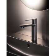 Targa mitigeur s pour lavabo corps lisse ouverture sur l'eau froide noir mat - ROCA A5A325FNB0 