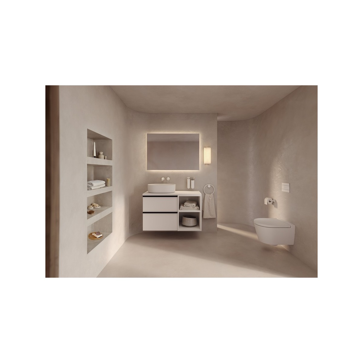 Ona mitigeur de lavabo monotrou à encastrer blanc mat - ROCA A5A359EB00 