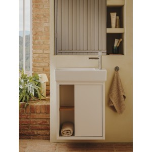 Nu mitigeur lavabo "s" corps lisse poignée cannelée chromé - ROCA A5A3B3FC00 
