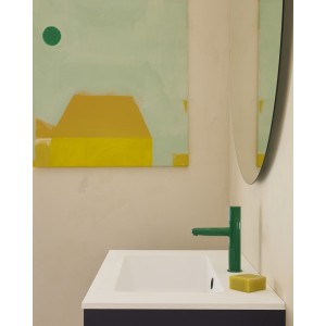 Nu mitigeur lavabo "s" corps lisse poignée cannelée vert menthe - ROCA A5A3B3FP20 