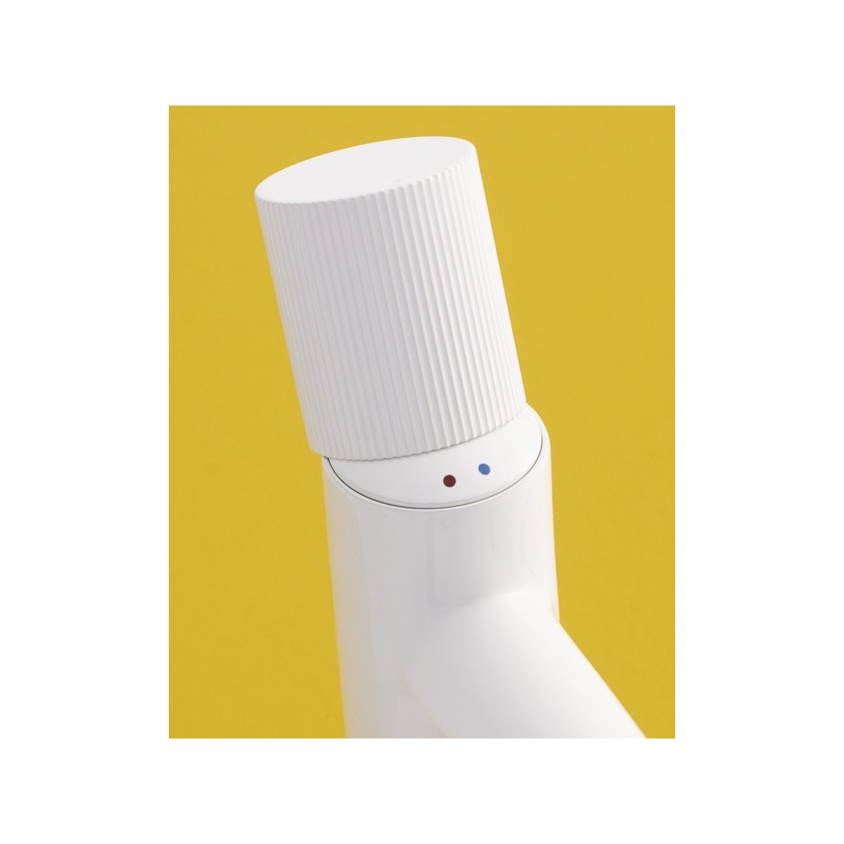 Nu mitigeur lavabo "s" corps lisse poignée cannelée blanc brillant - ROCA A5A3B3FP30 