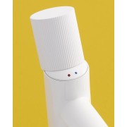 Nu mitigeur lavabo "s" corps lisse poignée cannelée blanc brillant - ROCA A5A3B3FP30 