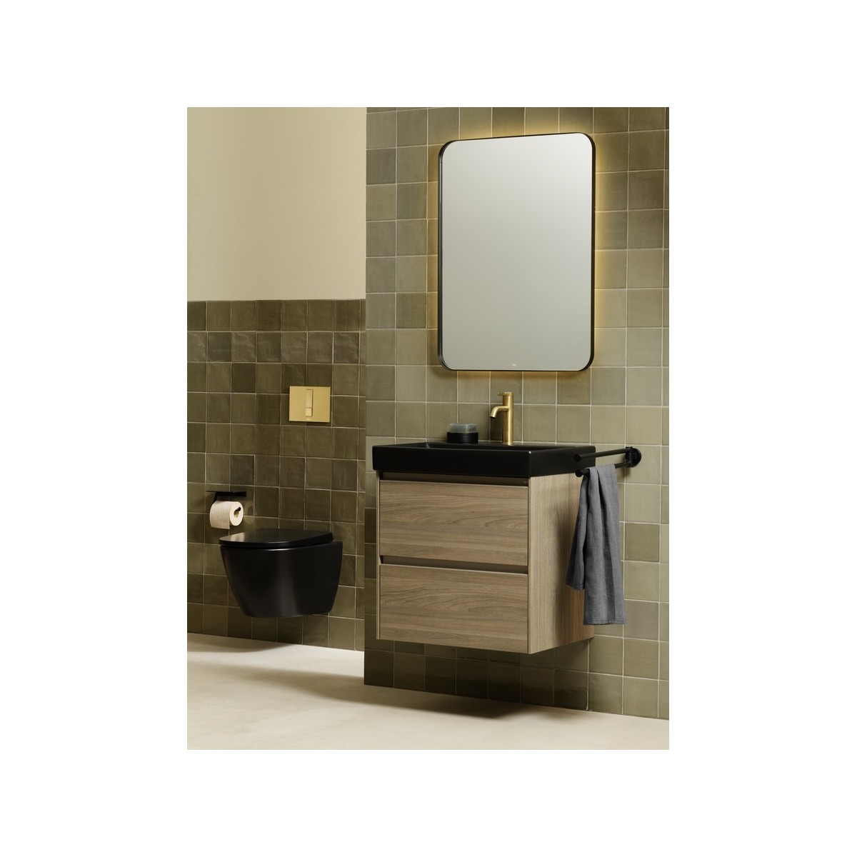 Ona mitigeur de lavabo mezzo corps lisse avec vidage clic-clac pvd or brossé - ROCA A5A3C9EVA0 