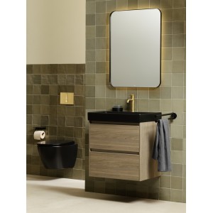 Ona mitigeur de lavabo mezzo corps lisse avec vidage clic-clac pvd or brossé - ROCA A5A3C9EVA0 