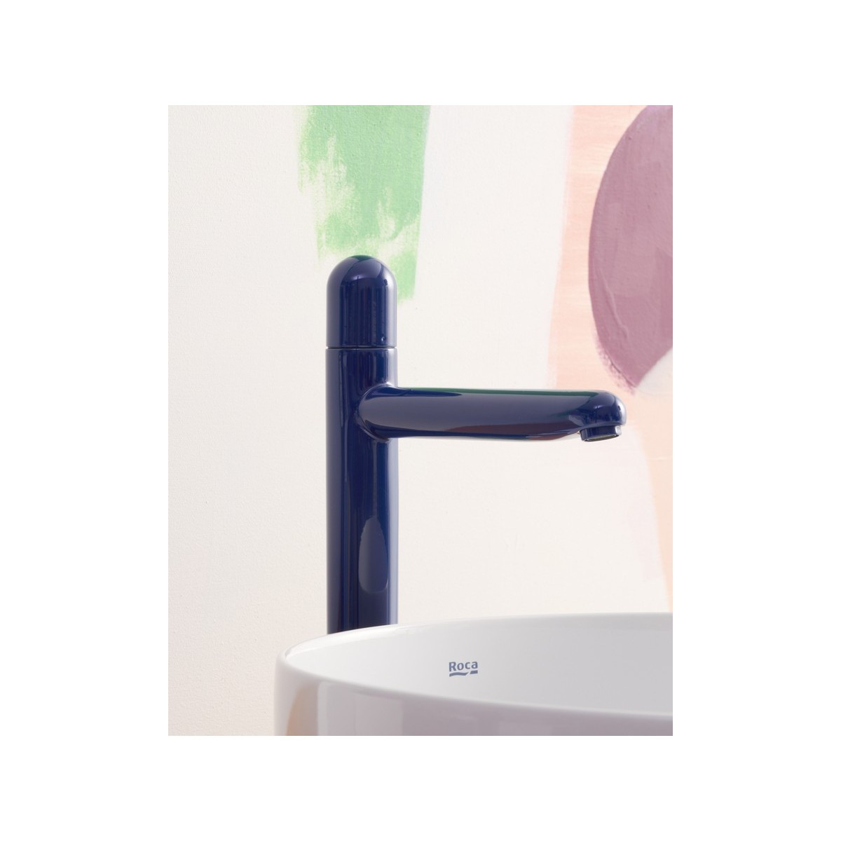Nu mitigeur lavabo "xl" corps lisse poignée dôme bleu cobalt - ROCA A5A3X3FP00 