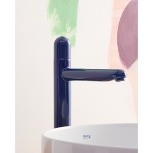 Nu mitigeur lavabo "xl" corps lisse poignée dôme bleu cobalt - ROCA A5A3X3FP00 