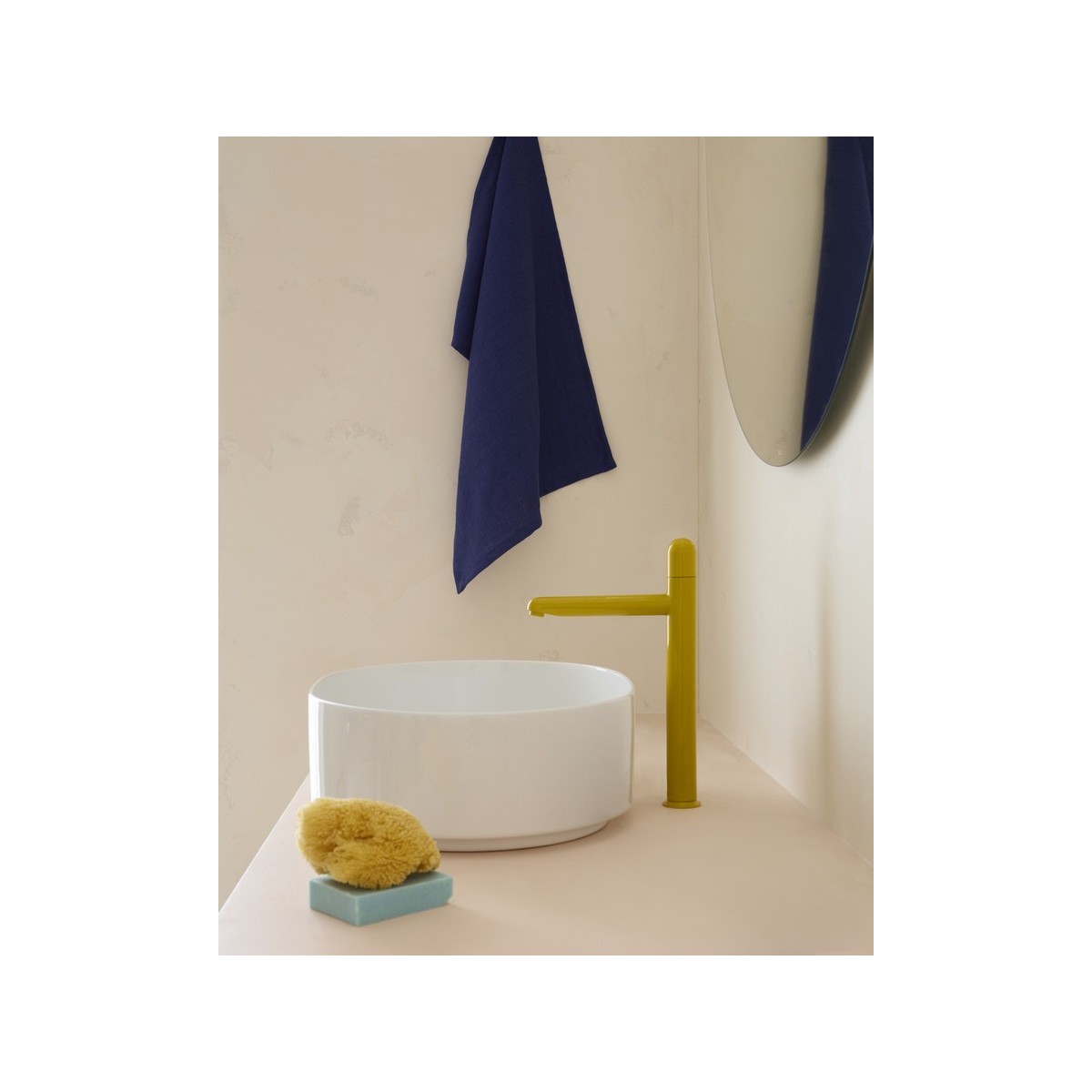 Nu mitigeur lavabo "xl" corps lisse poignée dôme jaune miel - ROCA A5A3X3FP10 