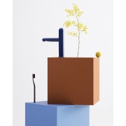 Nu mitigeur lavabo "s" corps lisse poignée dôme bleu cobalt - ROCA A5A3Y3FP00 