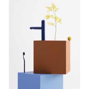 Nu mitigeur lavabo "s" corps lisse poignée dôme bleu cobalt - ROCA A5A3Y3FP00 