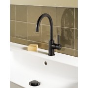 Ona mit lavabo “l” avec poignée latérale corps lisse noir mat - ROCA A5A4A9ENB0 