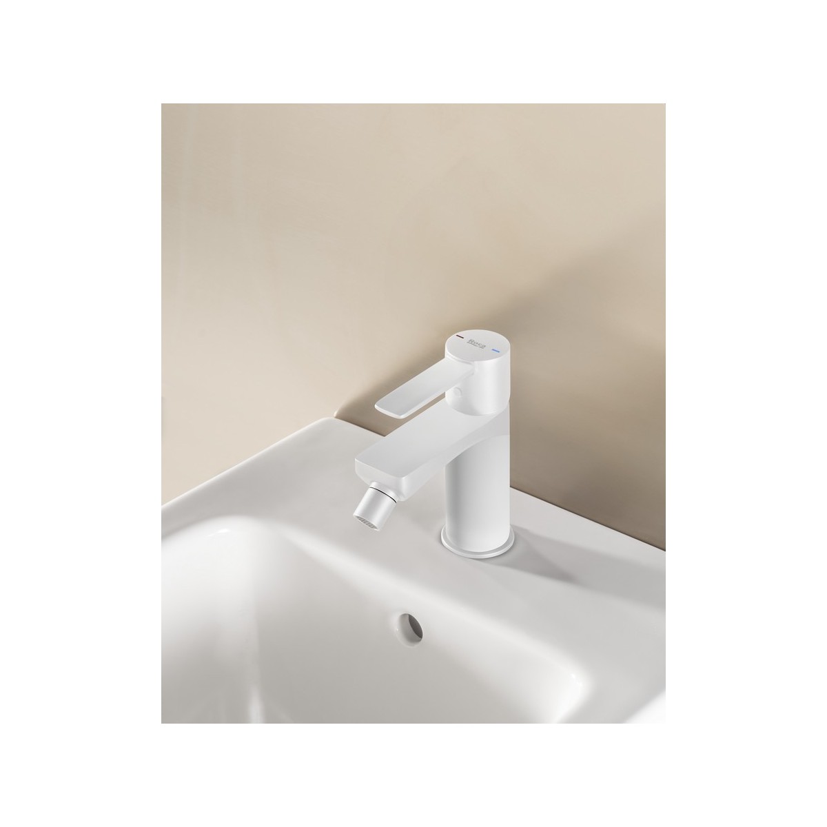 Targa mitigeur pour bidet corps lisse sans vidage blanc mat - ROCA A5A625FB00 