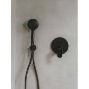 Prise D'Eau+Support Douchette+Rosace Noir Mat-Roca A5B5250Nb0 