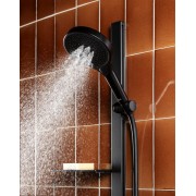 Plenum round 130/3 kit avec barre coulissante, douchette ø130, flexible noir mat - ROCA A5B8E14NB0 