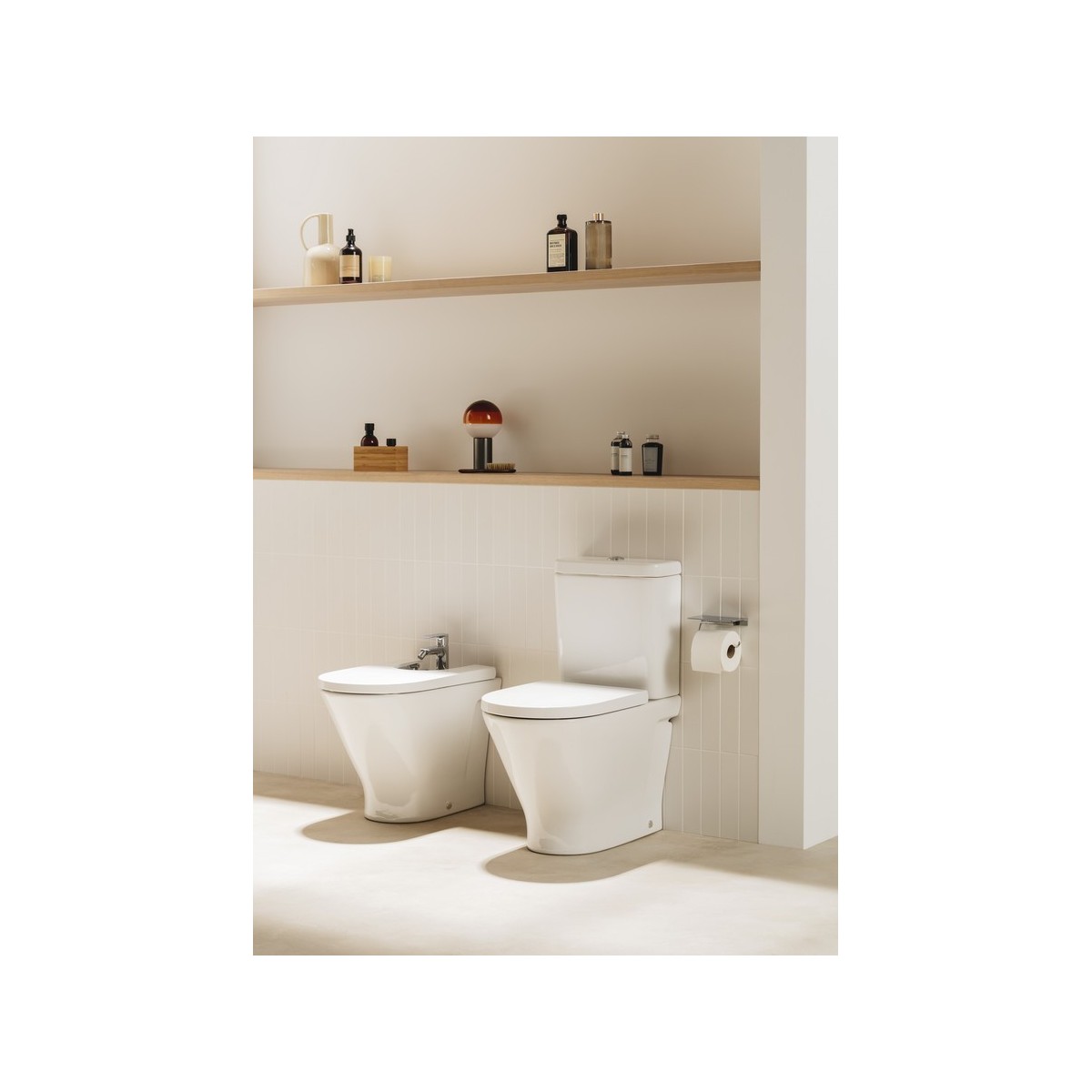 Abattant double laqué avec frein de chute Blanc The GAP Round  - ROCA A801D12001 